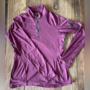REI 1/4 zip with arm pocket. Size small. Dark plum.